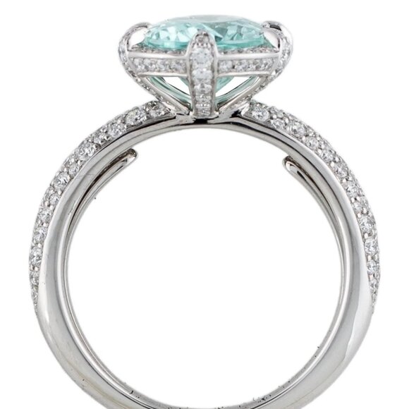 Kat Florence 18K 2.69ct Paraiba Tourmaline & Diamond Cocktail Ring Size: 5.75 - Picture 8 of 17